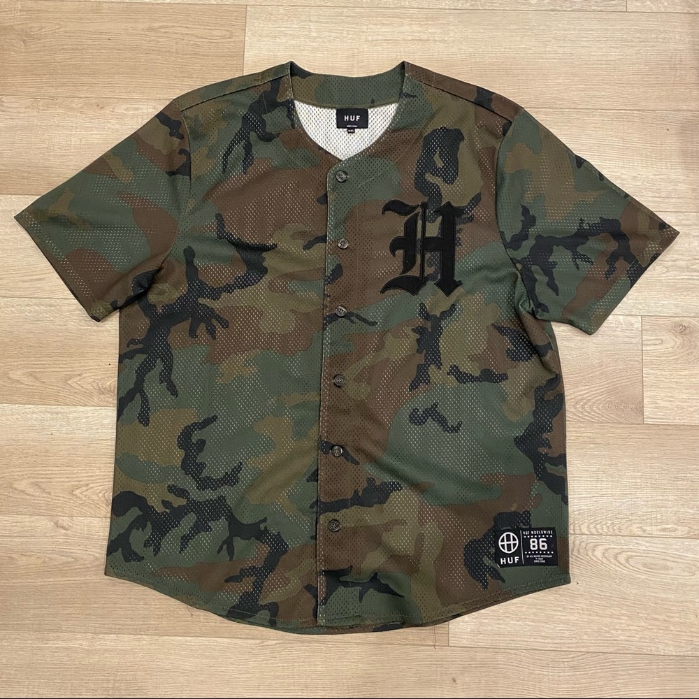 Huf Camo Baseball Jersey 2XL